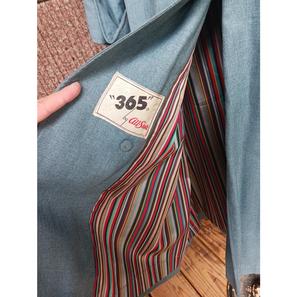 Vintage 365 by All State Blue Denim Long Jacket - Picture 4 of 6